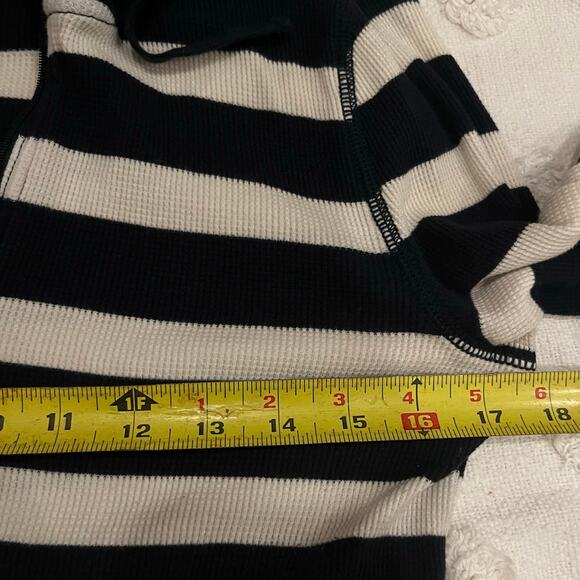 Vintage Ralph Lauren Striped Waffle Knit Thin Pullover Long Sleeve Shirt Side S - Picture 5 of 5